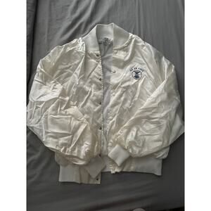 VTG Air Force‎ Jacket Satin Bomber White Artex USA MILITARY A.F.B sz L